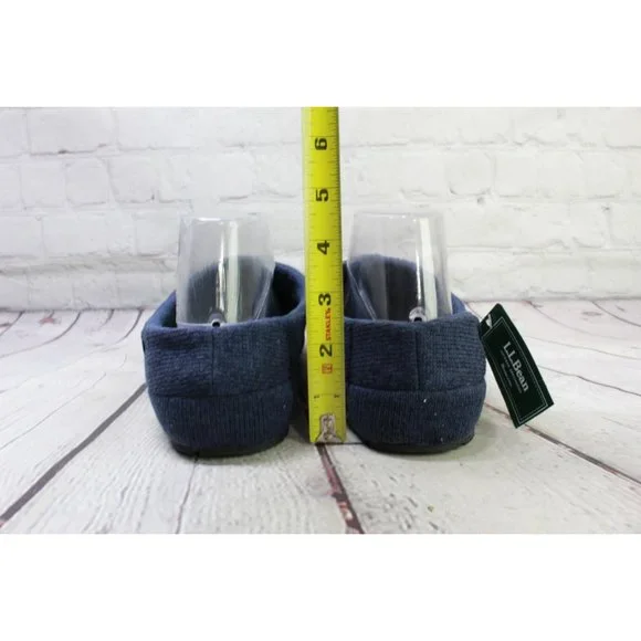 LL Bean Blue Sweater Knit Fleece Cozy Comfort Slipper Scuff Size 10 M - Picture 8 of 9